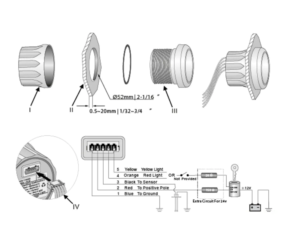 Yağ Basınç Göstergesi 10 Bar 52mm Krom/Beyaz