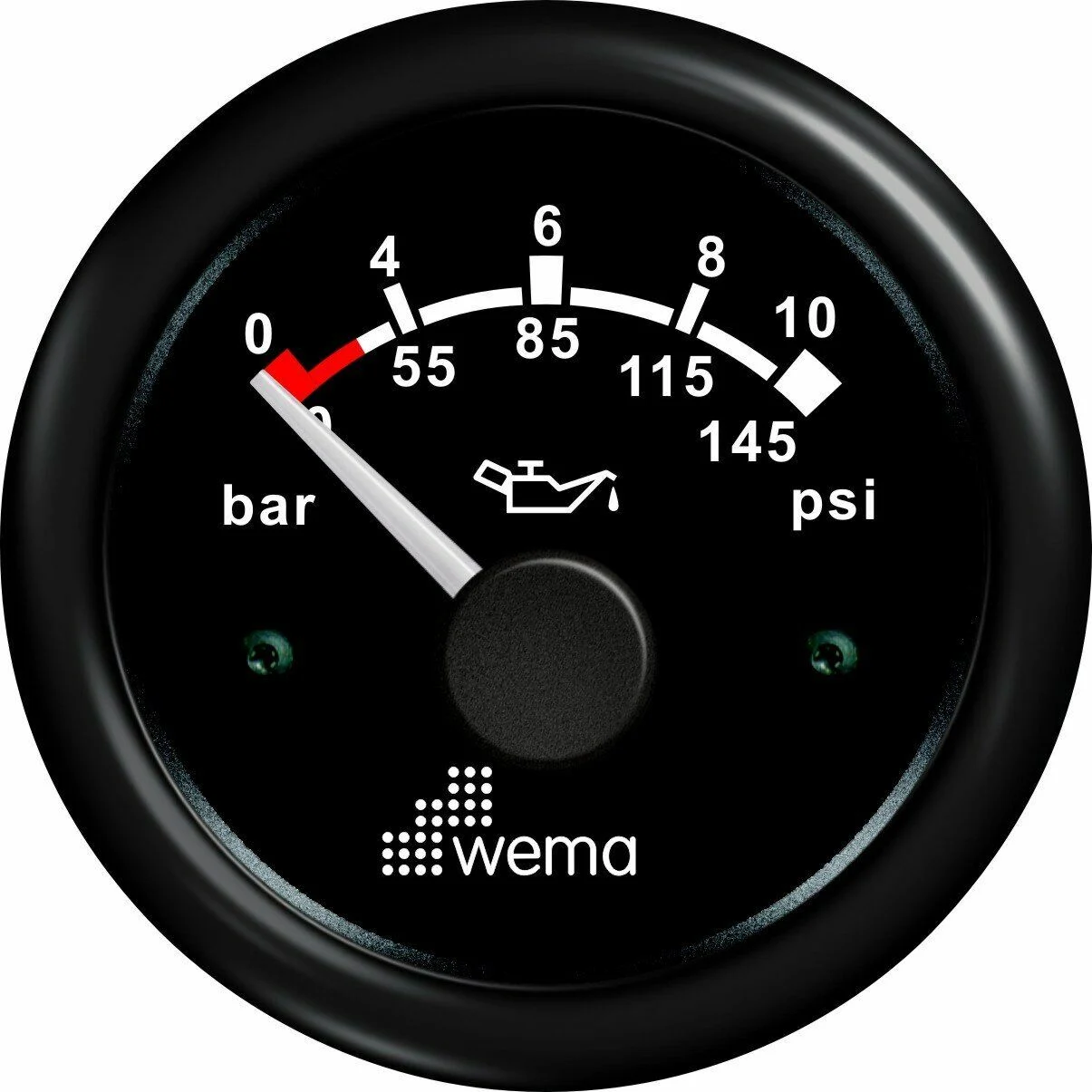 Wema - Yağ Basınç Göstergesi 10 Bar 52mm Siyah/Siyah