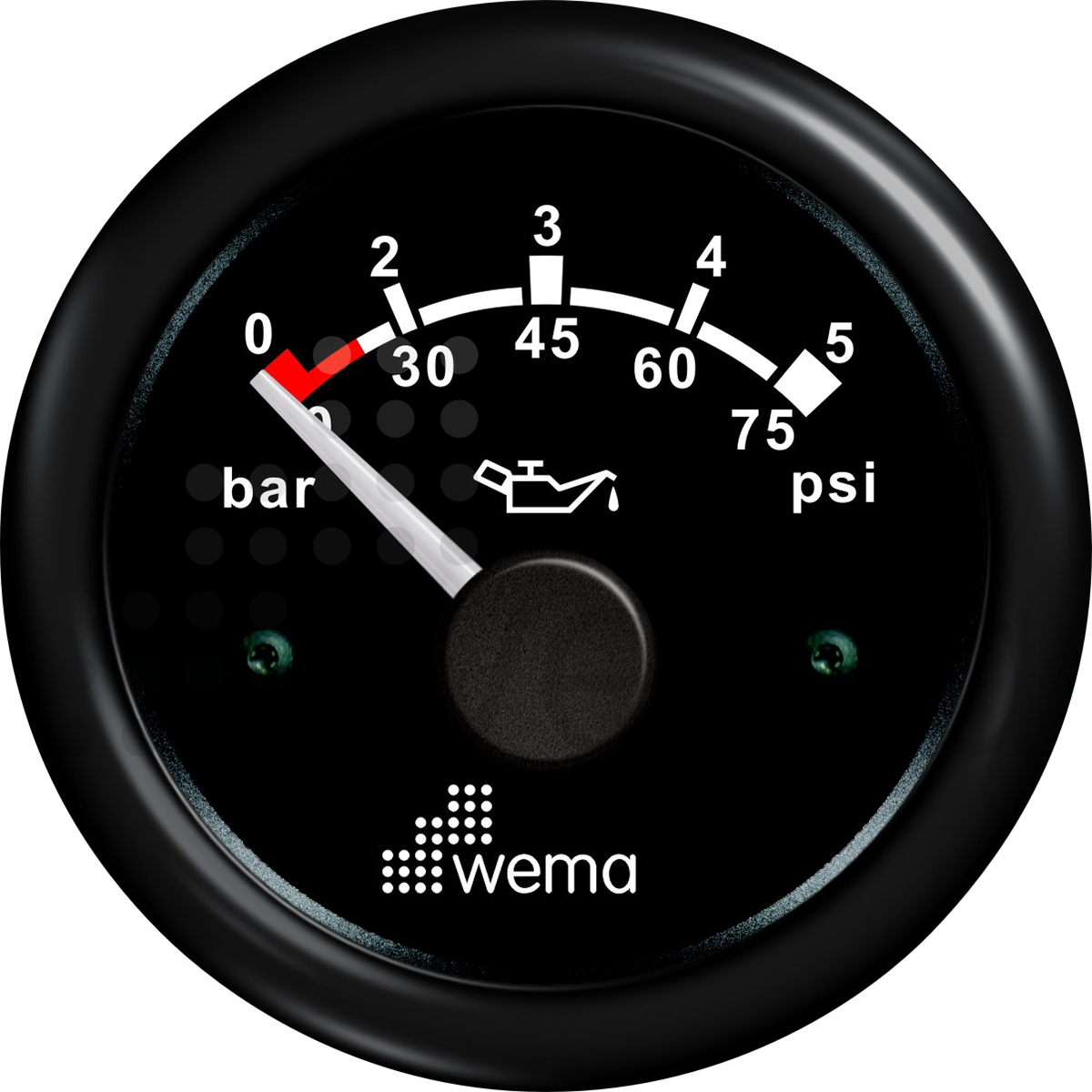 Wema - Yağ Basınç Göstergesi 5 Bar 52mm Siyah/Siyah